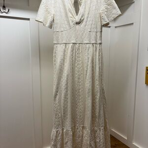 Anthropologie elegant Cream Dress